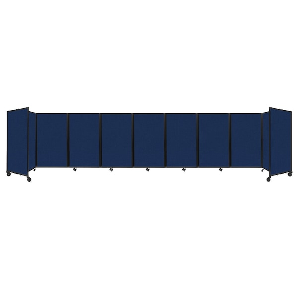 Versare Room Divider 360 Folding Portable Partition 25' x 5' Navy Blue Fabric 1160903 - main